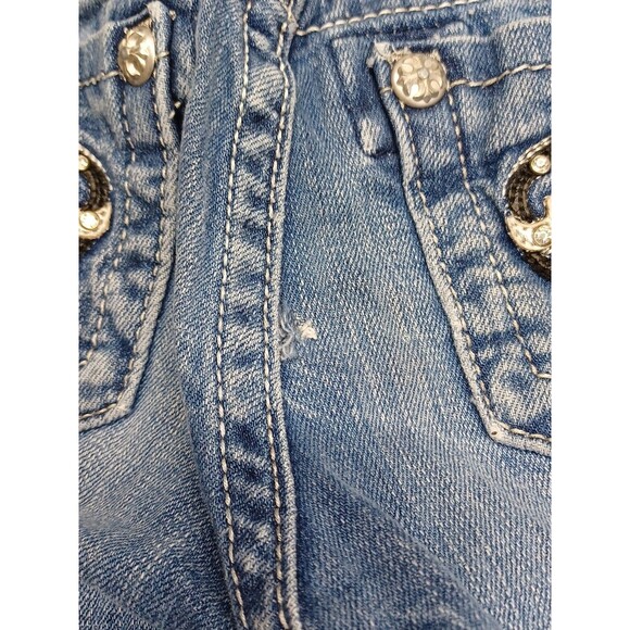 Miss Me Capri Bermuda Short Rhinestone Blue Sz 12 - Picture 8 of 12